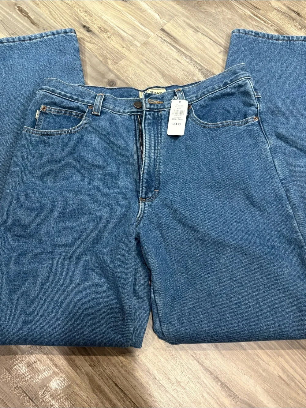 L.L. Bean Double L Fleece Lined Stonewashed Mens Jeans 33x34 NWT
